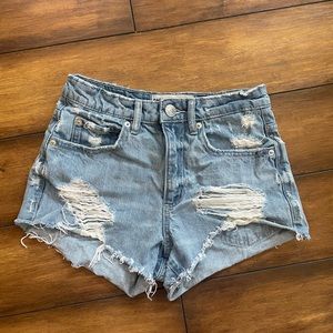 These are denim jean shorts from Garage!